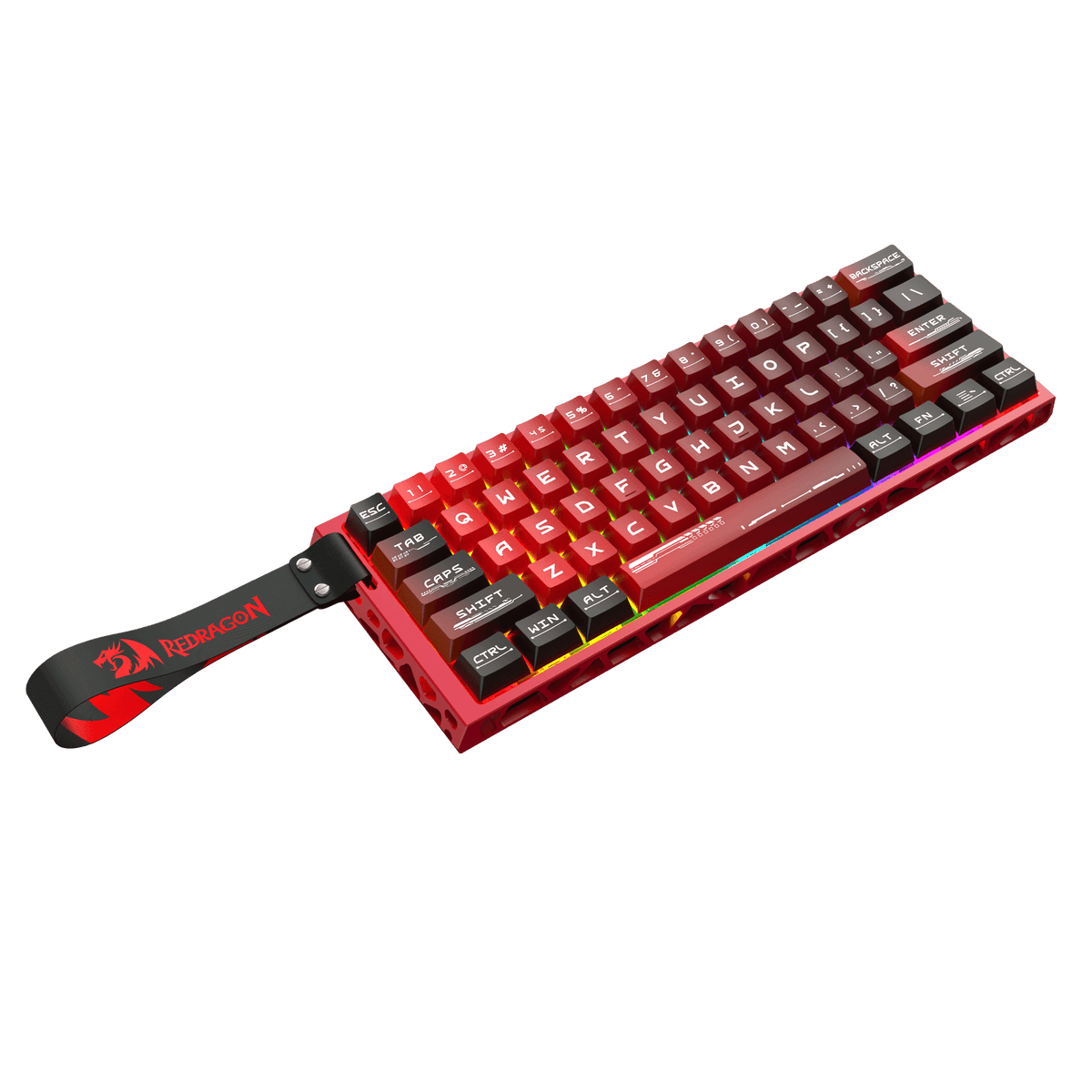 Redragon K753 HE Rapid Trigger Gaming Keyboard, 60% 61 Keys Wired Mechanical Keyboard w/Hype-Red Hollowed-Out Aluminum Base, Next-Gen UltraMag 100% POM Silky Rappid Trigger Magnetic Switch