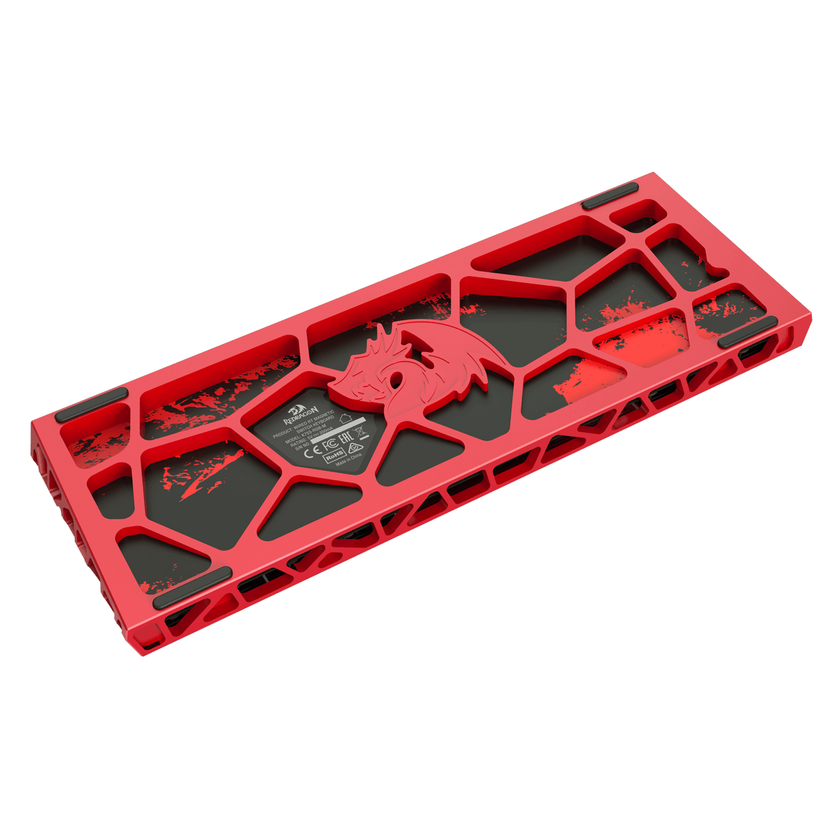 Redragon K753 HE Rapid Trigger Gaming Keyboard, 60% 61 Keys Wired Mechanical Keyboard w/Hype-Red Hollowed-Out Aluminum Base, Next-Gen UltraMag 100% POM Silky Rappid Trigger Magnetic Switch