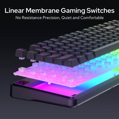 Redragon EU K526 PRO RGB Wireless Membrane Gaming KeyboardSmooth Linear Switch & Software Supported