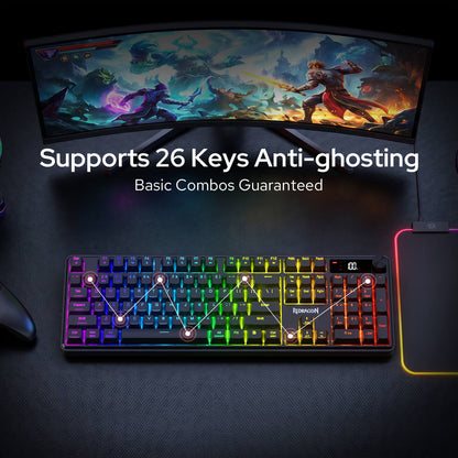 Redragon EU K526 PRO RGB Wireless Membrane Gaming Keyboard