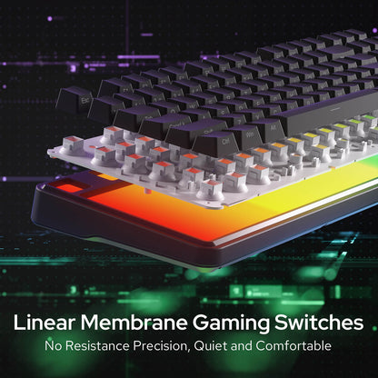 Redragon EU K526 PRO RGB Wireless Membrane Gaming Keyboard, Linear Switch; (Side Printed Font) 