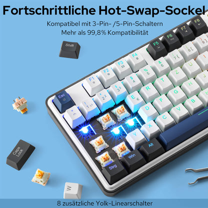 Redragon EU K689 QWERTZ Kabelgebundene Gasket Gaming‑Tastatur Hot‑Swap
