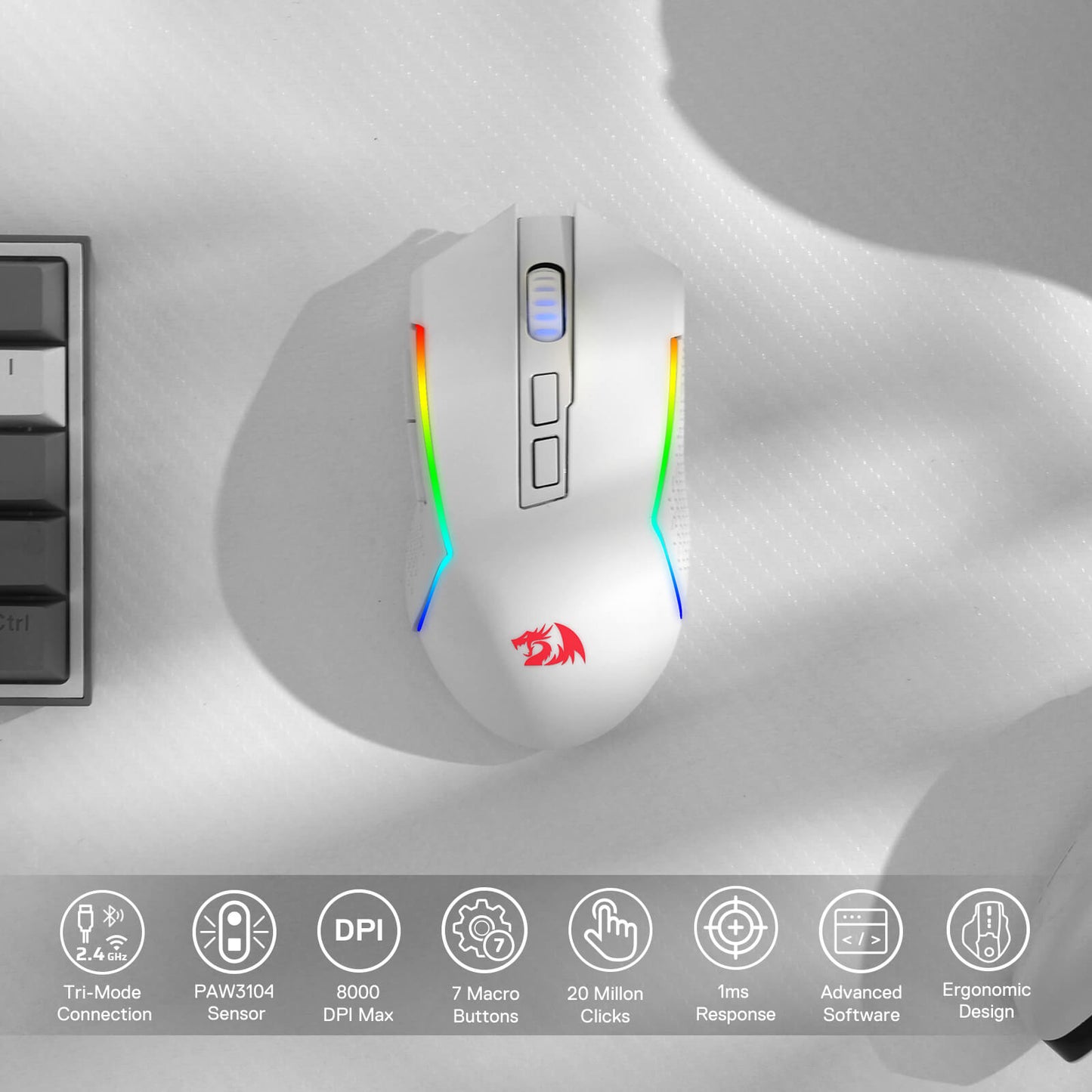 redragon EU TRIDENT M693 white mouse