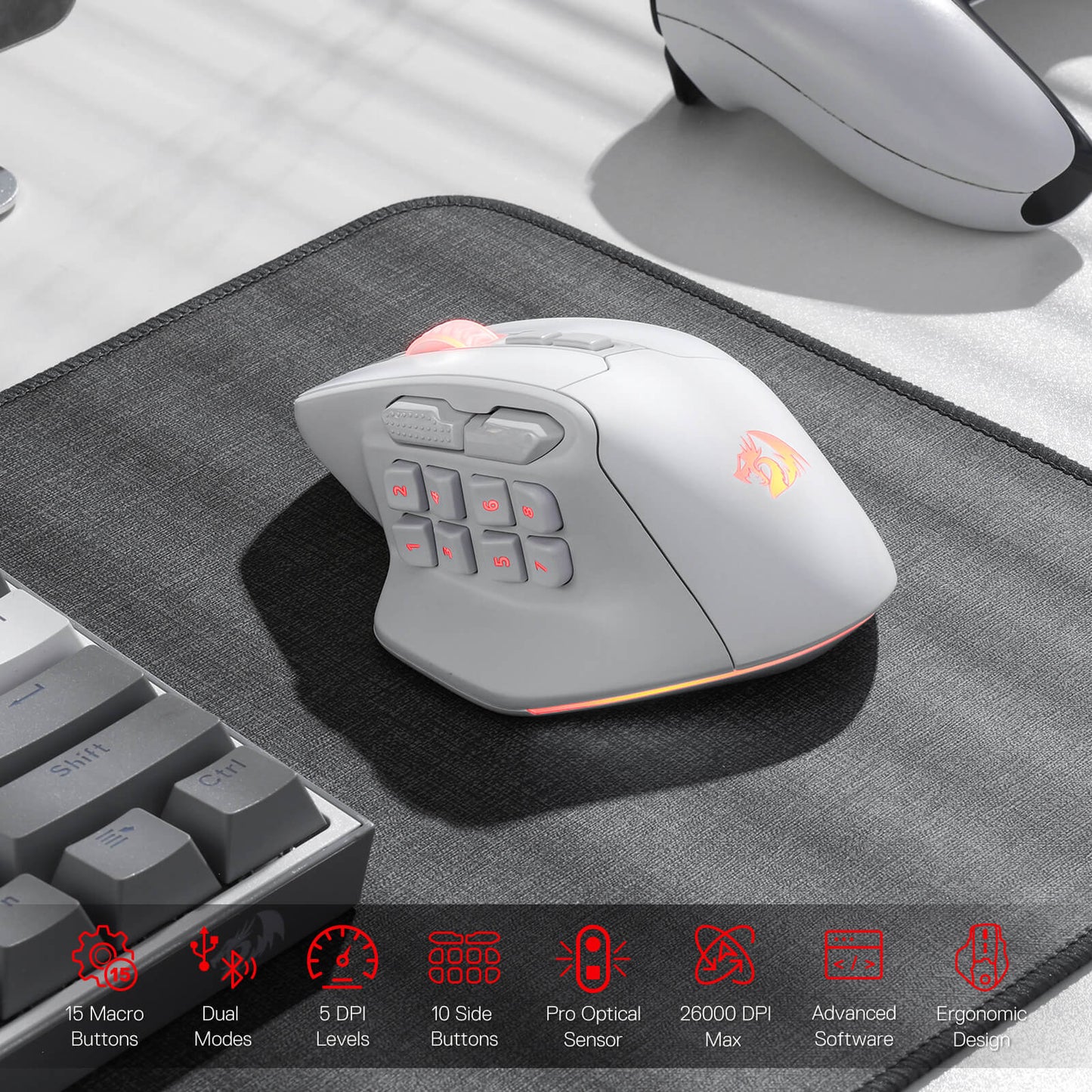 Redragon EU M811 PRO Wireless MMO Gaming Mouse