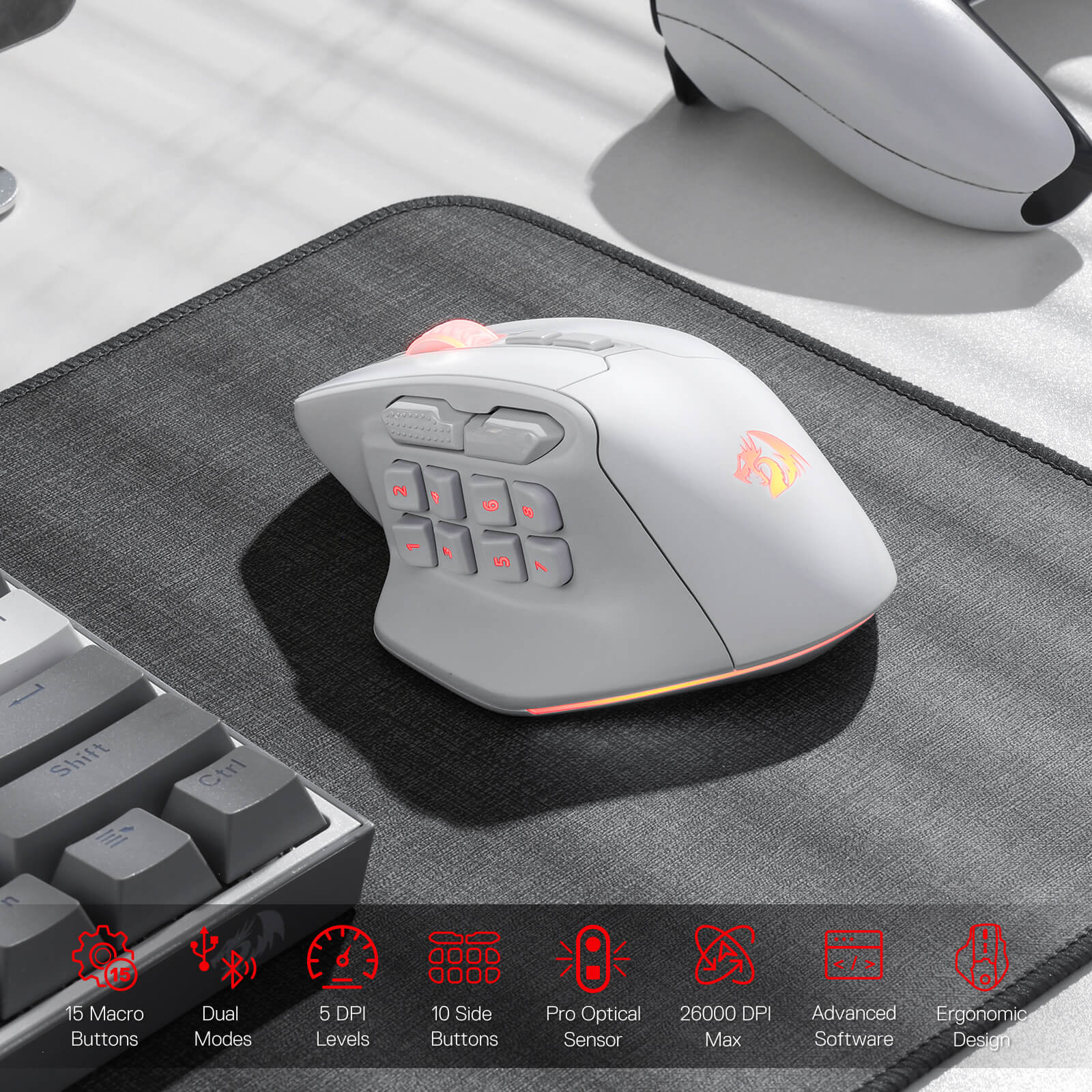 Redragon EU M811 PRO Wireless MMO Gaming Mouse