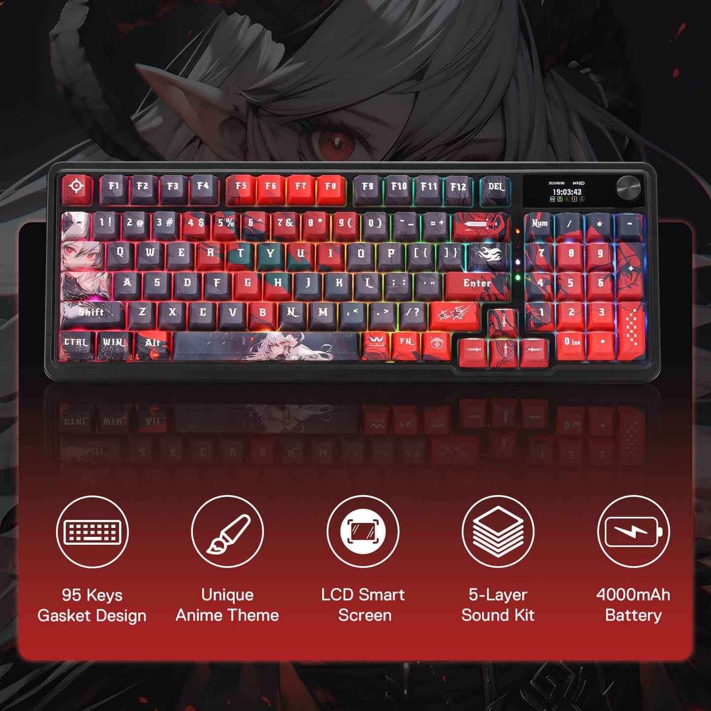 Redragon EU ARTEMIS K719 PRO Anime Keyboard