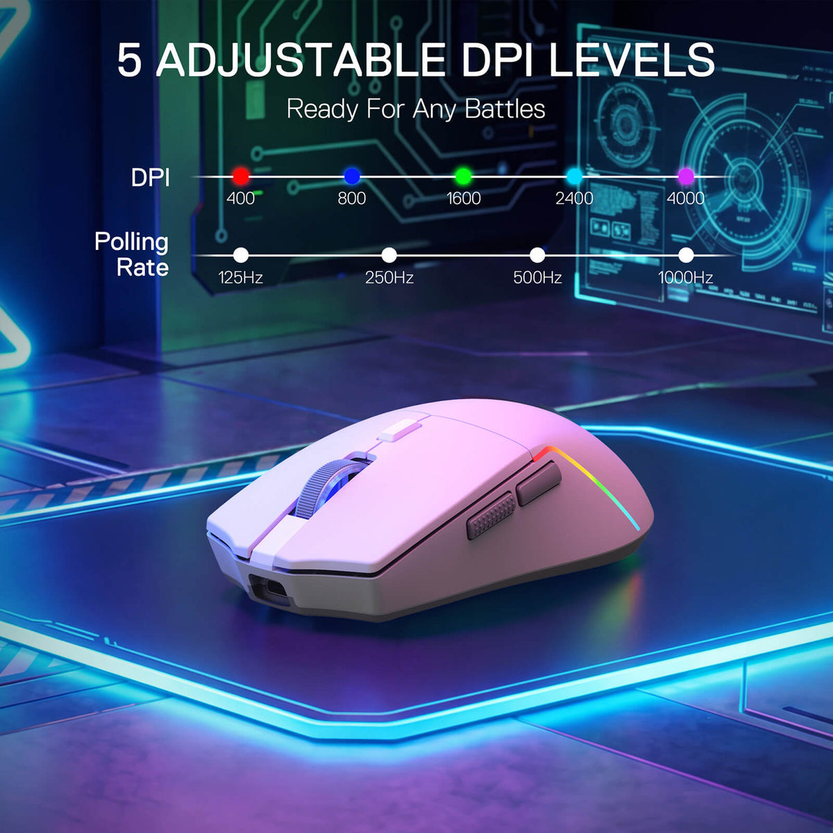Redragon EU M730 PRO Wireless Lightweight RGB Gaming Mouse 10000 DPI
Cable-Free 0 Delay, Redefine Keybinding Macro, Vibing Backlight, Ergonomic Grip Body Comfort