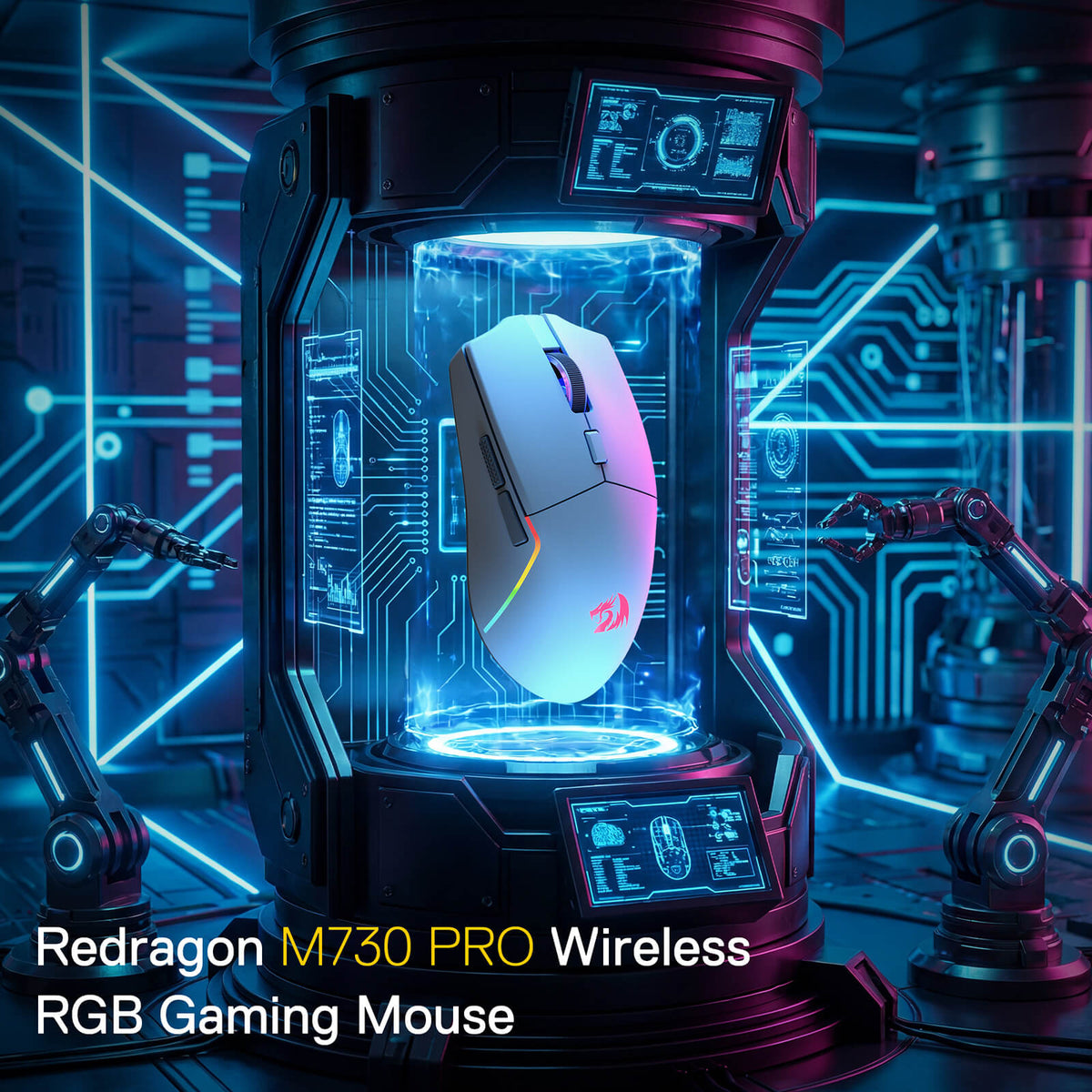 Redragon EU M730 PRO Wireless Lightweight RGB Gaming Mouse 10000 DPI
Cable-Free 0 Delay, Redefine Keybinding Macro, Vibing Backlight, Ergonomic Grip Body Comfort