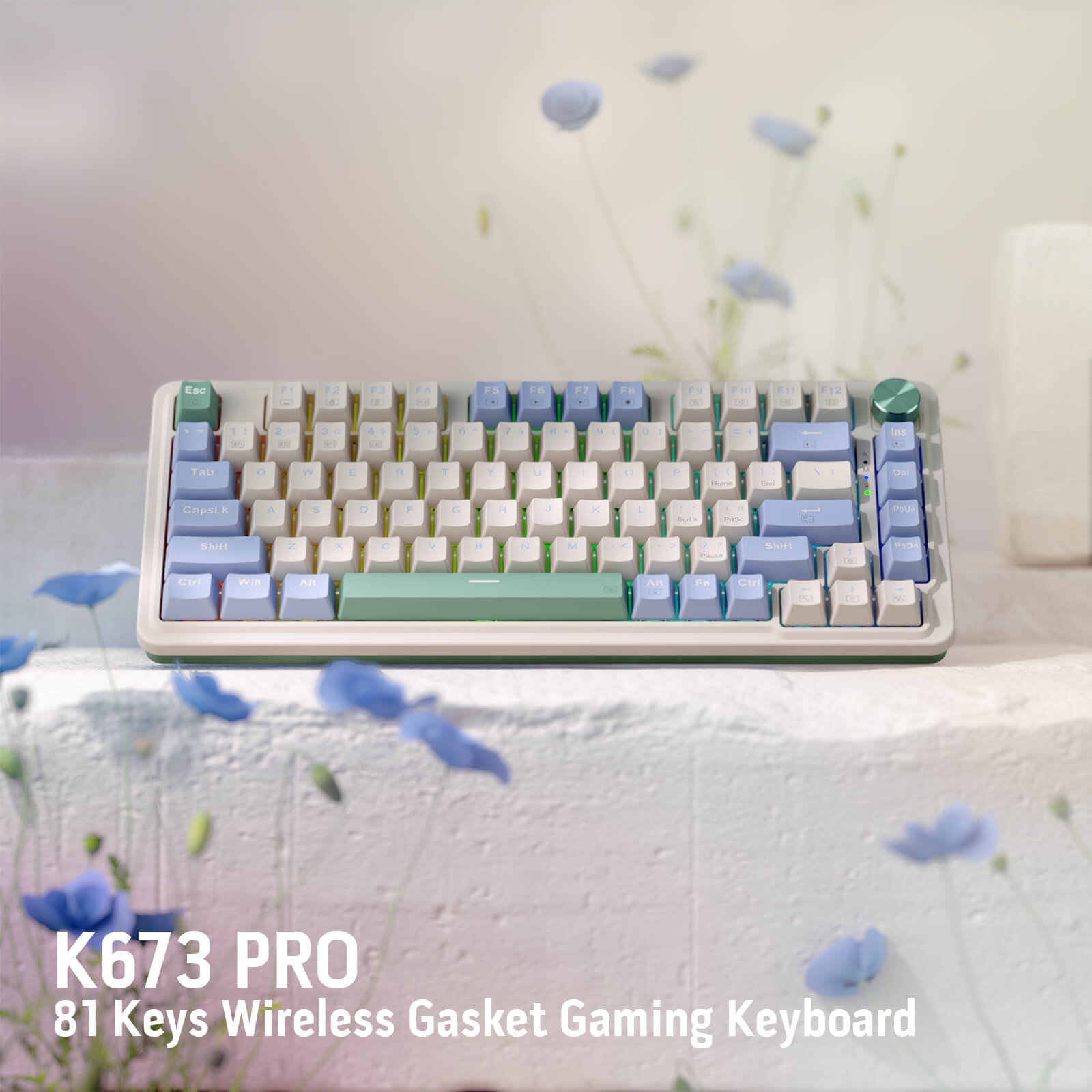Redragon EU UCAL K673 PRO 75% Wireless Gasket RGB Gaming Keyboard
